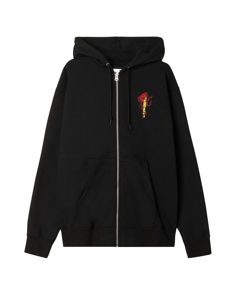 Obey Dragon Zip Hood Fleece | Black