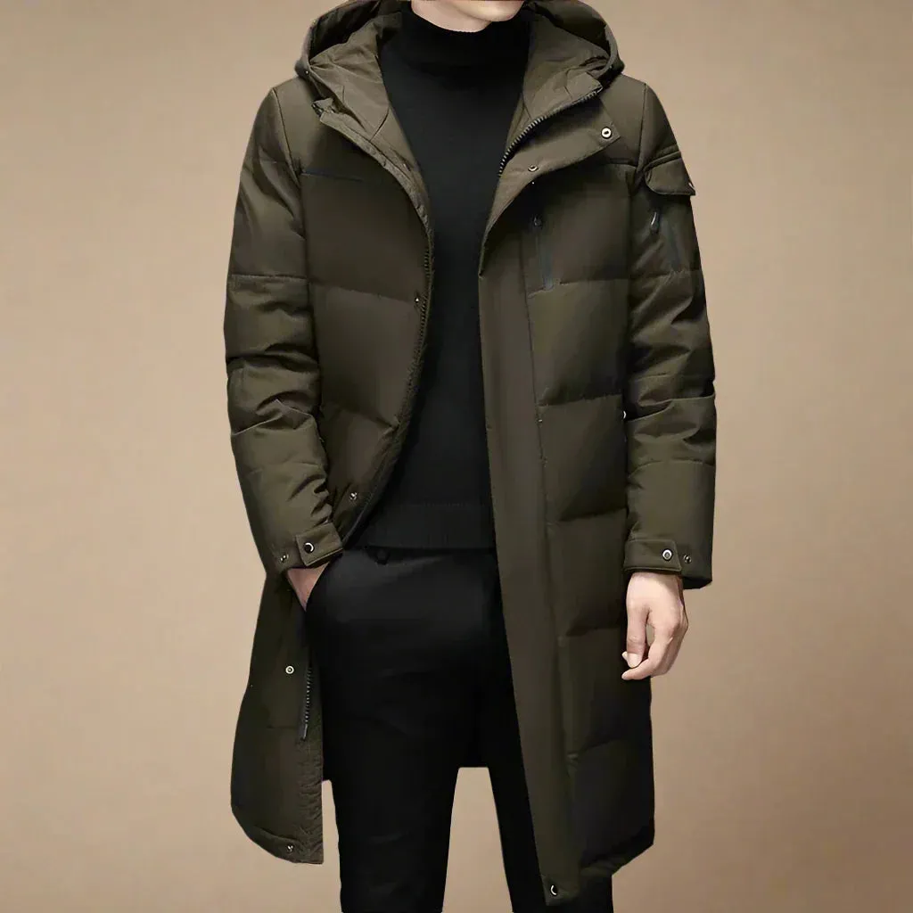 Olaf&Dave Down Parka | Smart Casual lange waterdichte winterjas voor heren