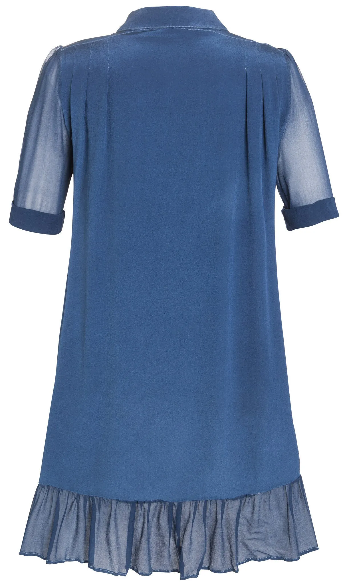 Outsider silk shirt dress in woad blue *Last one size S!*