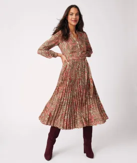 Pleated Midi Arabella Dress - FINAL SALE