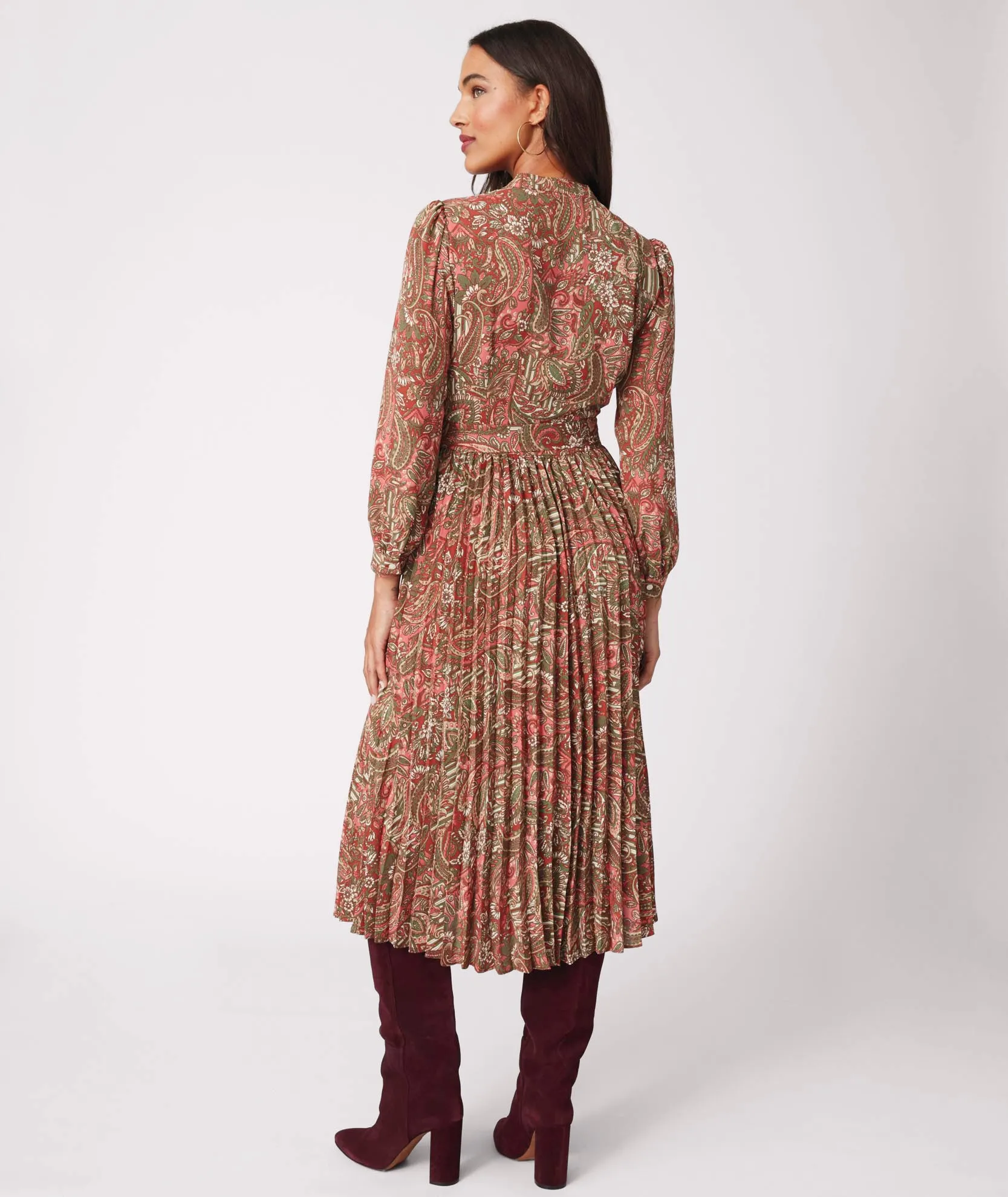 Pleated Midi Arabella Dress - FINAL SALE