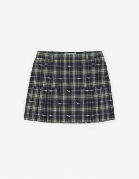 PLEATED MINI SKIRT WITH POCKETS NAVY/ASH TREE