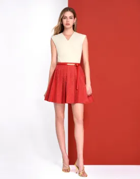 Pleated Tweed Skirt