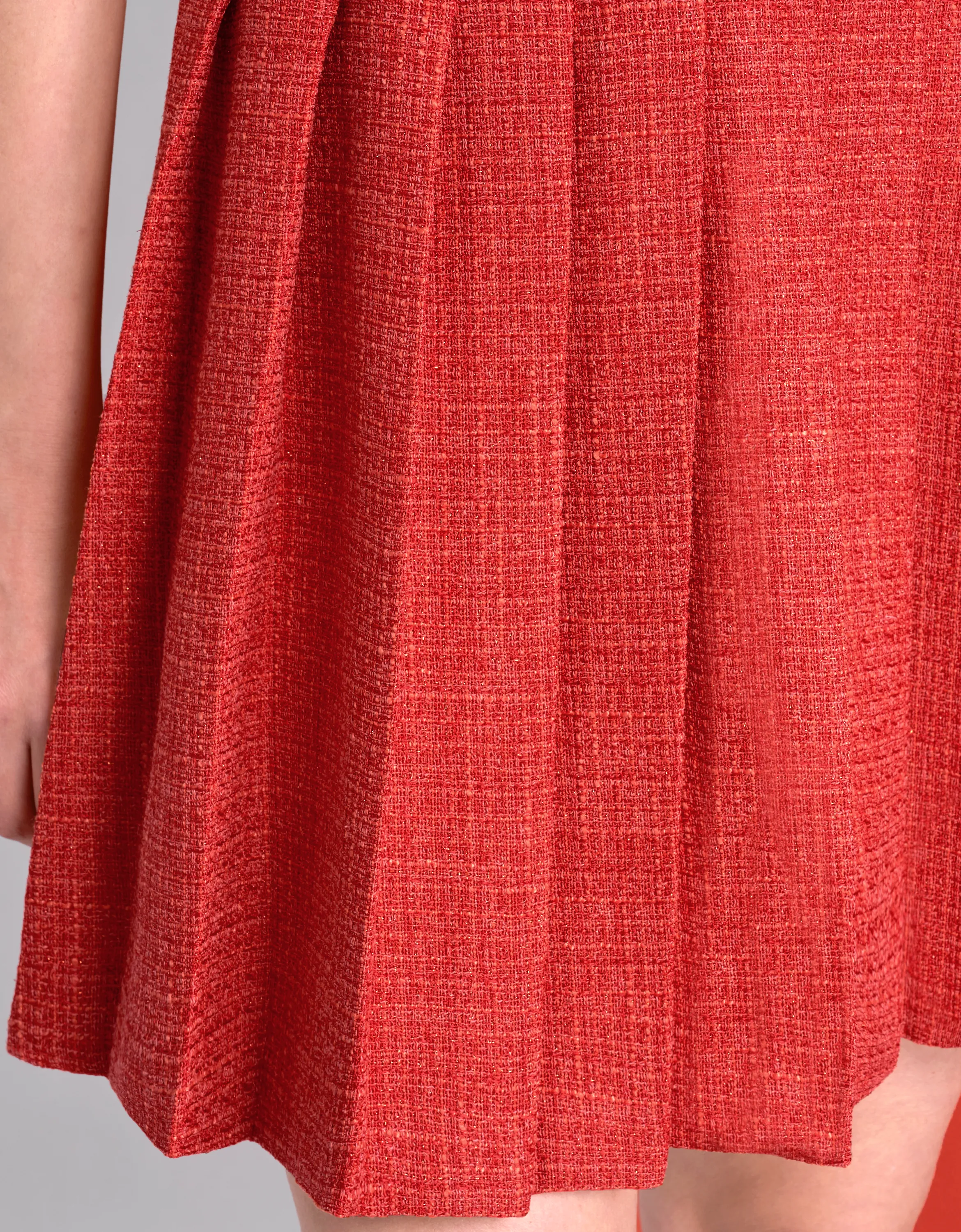 Pleated Tweed Skirt
