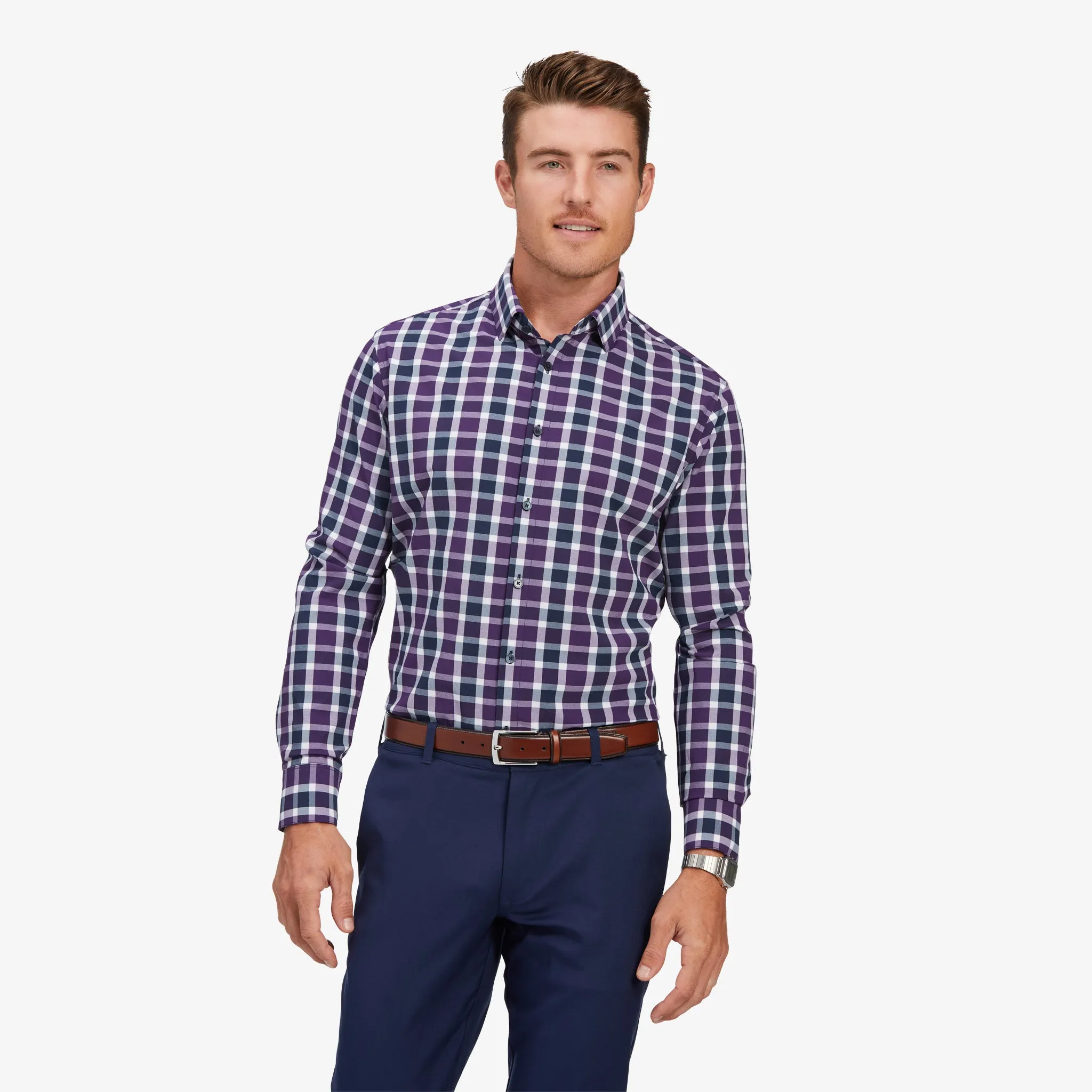 Purple Navy Large Check