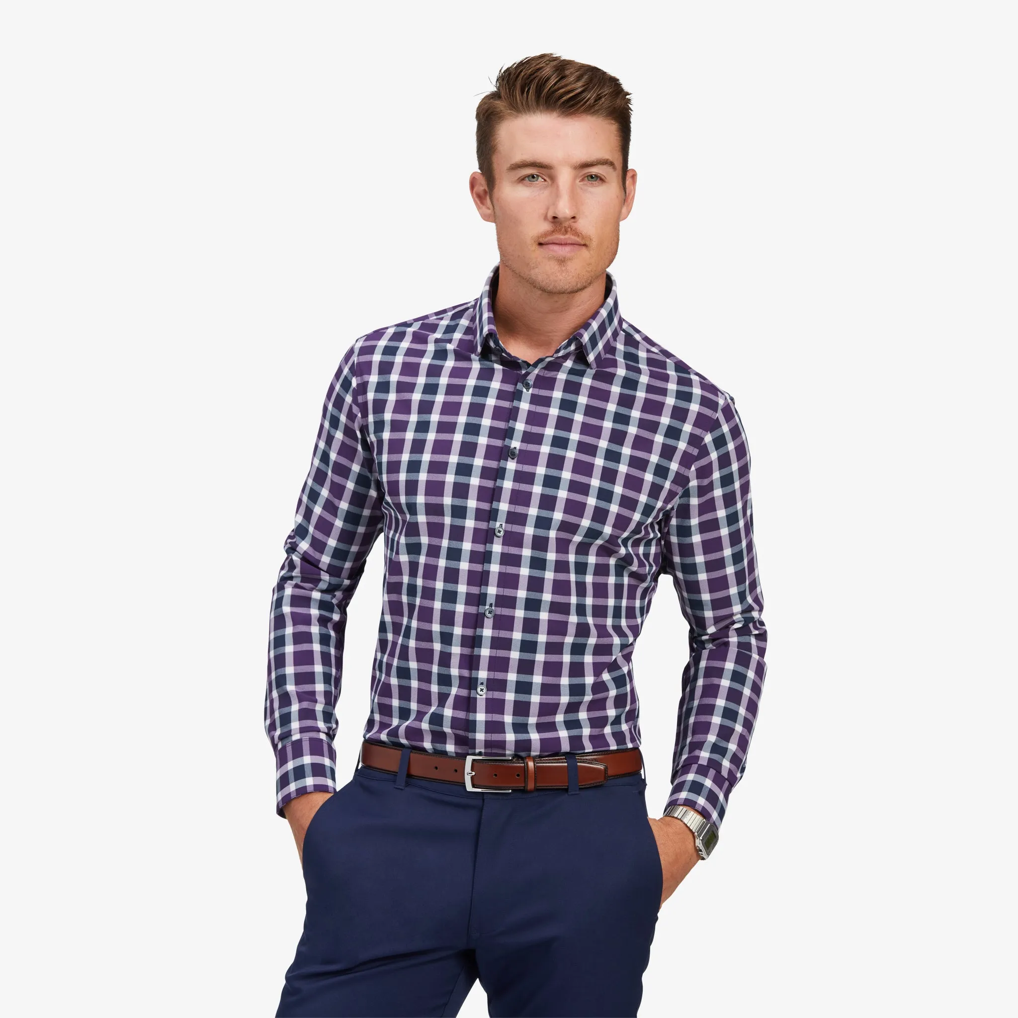 Purple Navy Large Check