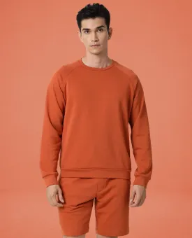 Rare Rabbit Articale Men's Arum Tangy Orange Cotton Fabric Full Sleeves Solid Sweatshirt