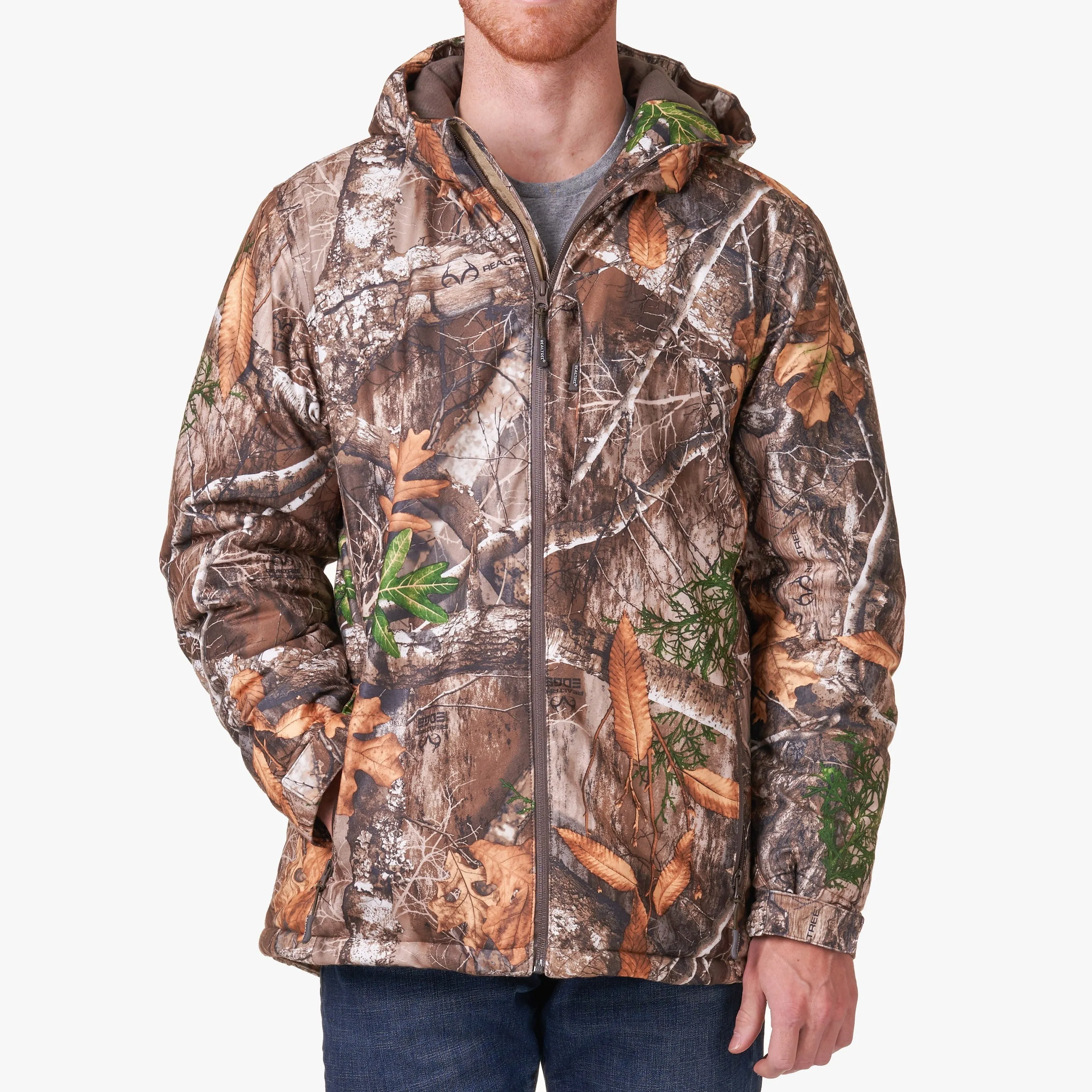 Realtree Edge Men's Mid-Length Insulated Hunting Parka Jacket , up to Size 3XL