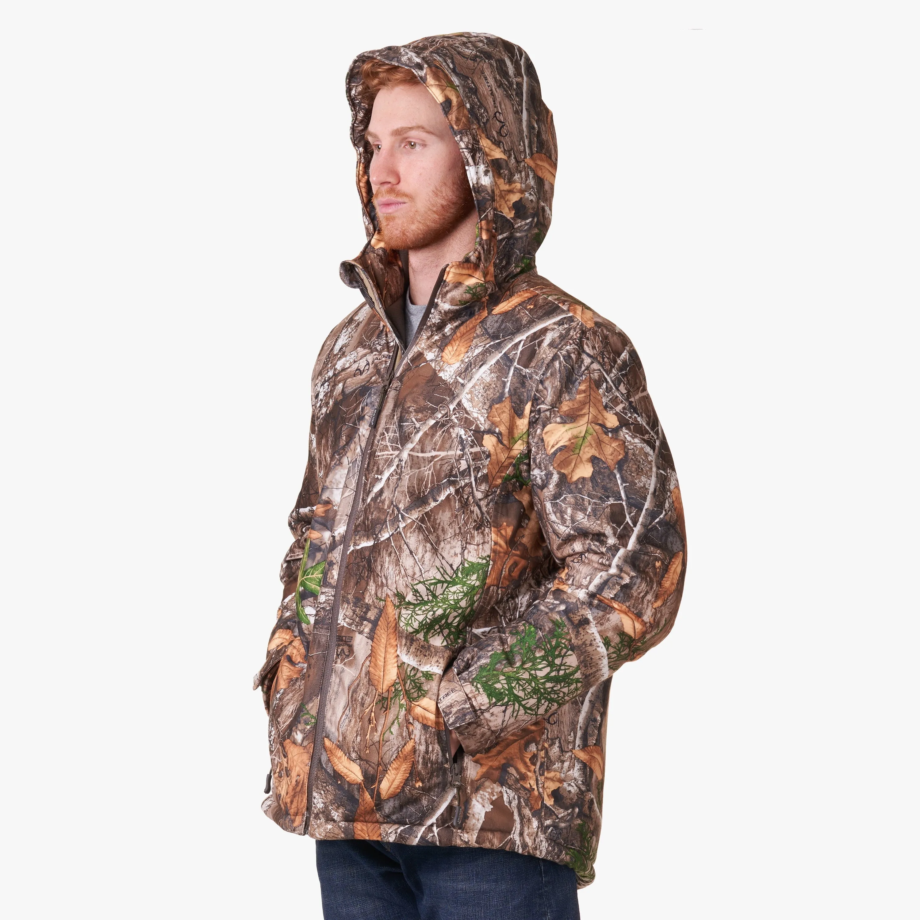 Realtree Edge Men's Mid-Length Insulated Hunting Parka Jacket , up to Size 3XL