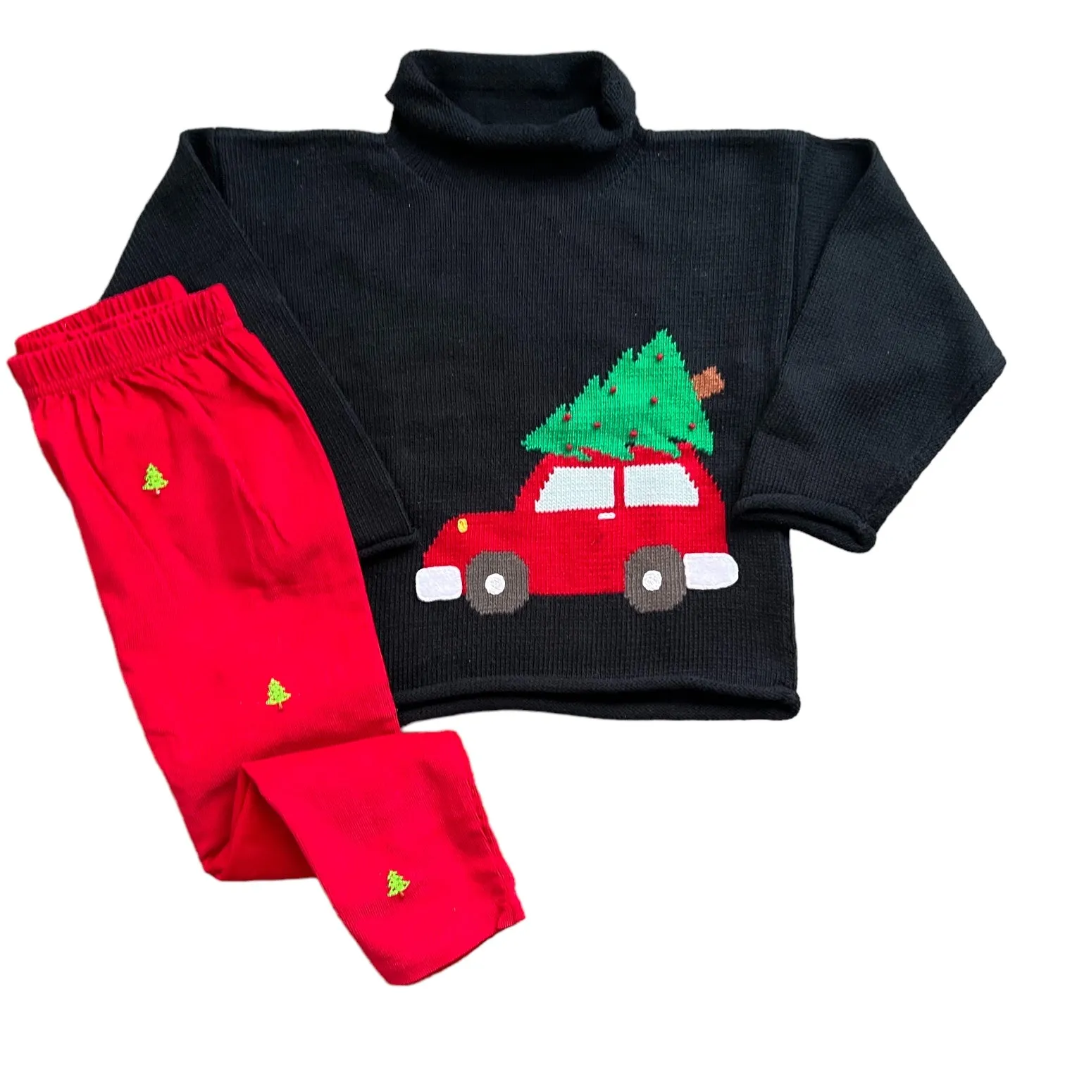 Red Pickup Cotton Rollneck Sweater