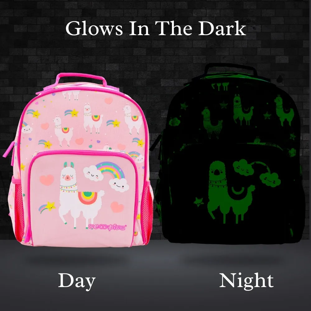 Scoobies Llama Glow-in-the-Dark Backpack 14" – Whimsical, Spacious & Durable