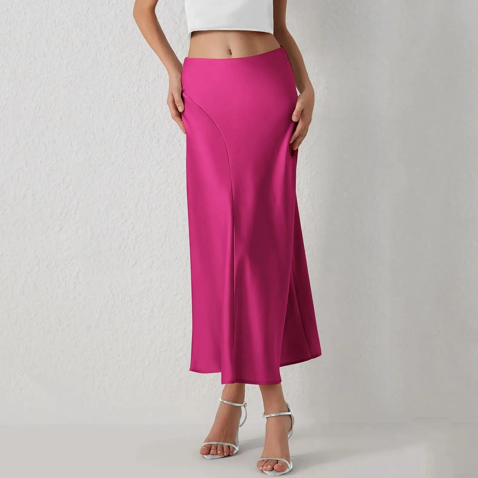 Seasonal Fave Satin Long Midi Skirt