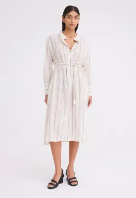 Shakespeare Dress - Wide Fine Stripe Nat/Blk