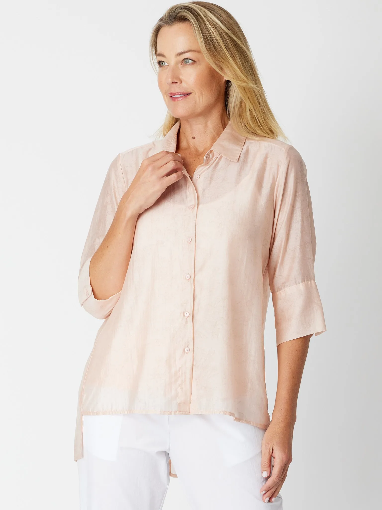 Sheer Sheen Shirt ( without cami) - Pink 30187