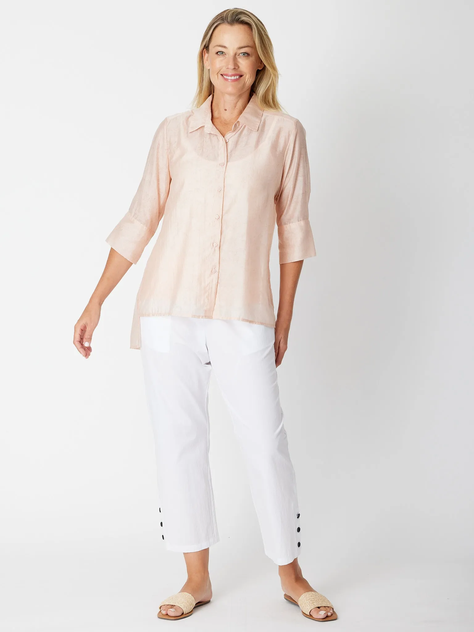 Sheer Sheen Shirt ( without cami) - Pink 30187