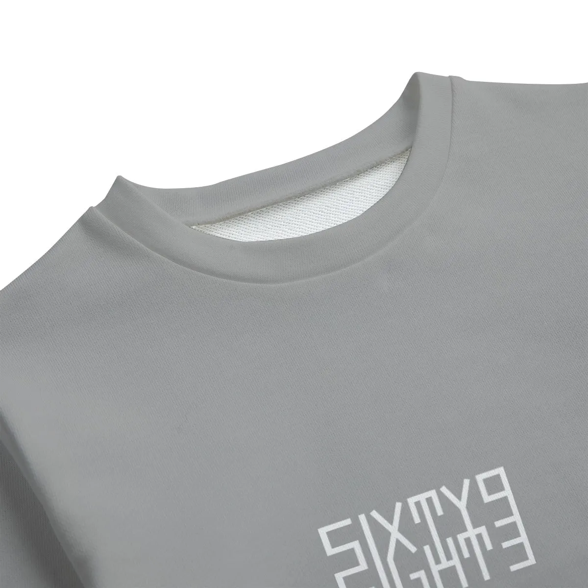 Sixty Eight 93 Logo White Grey Kid's Round Neck Sweatshirt