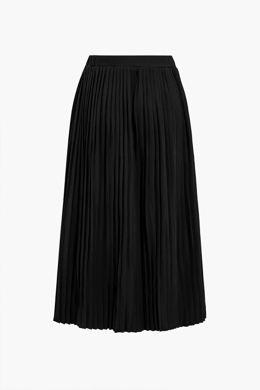 Solid Tank Top And Pleated Skirt Set