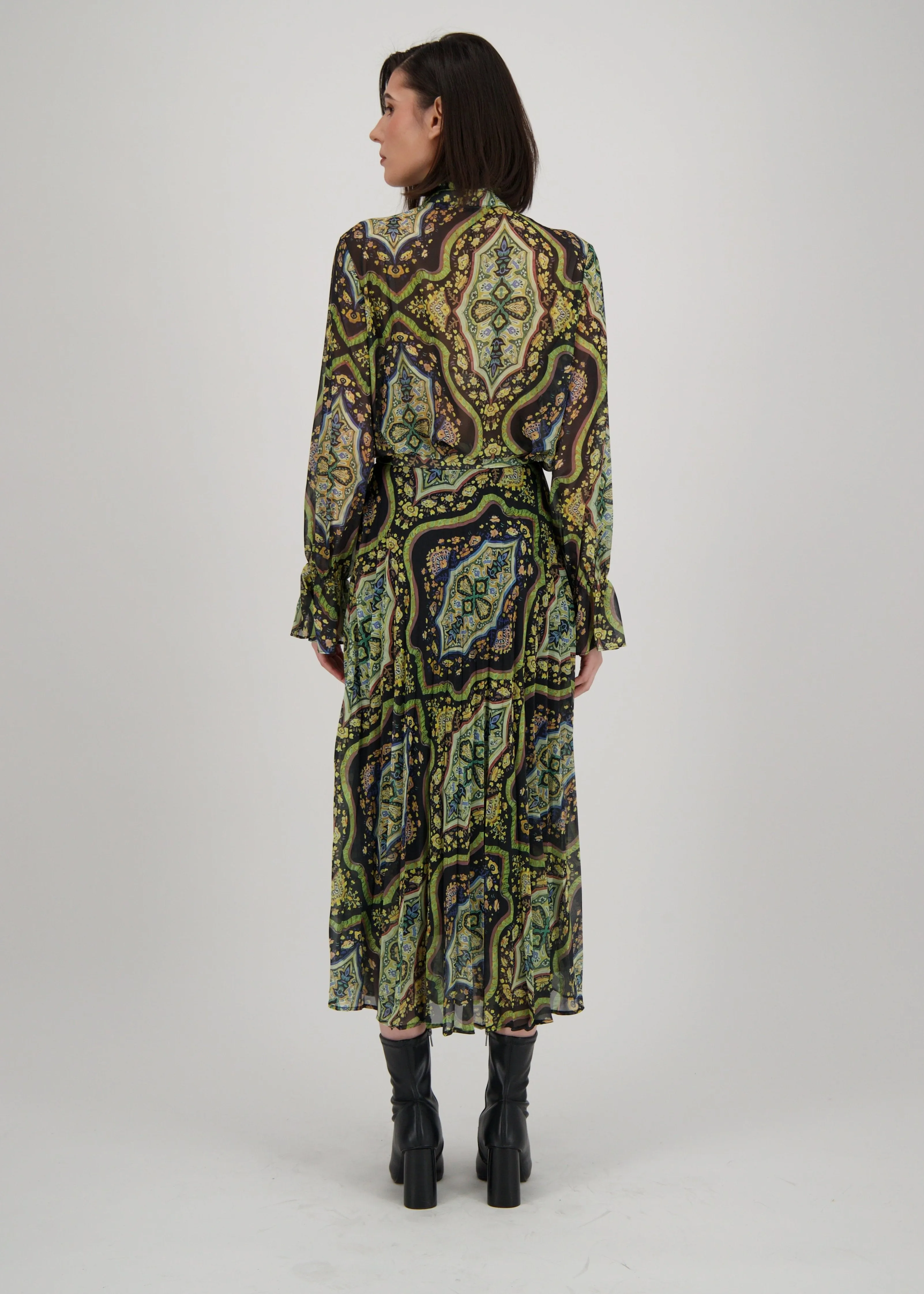 Spanner - Mosaic Print Sunray Pleated Skirt -SALE