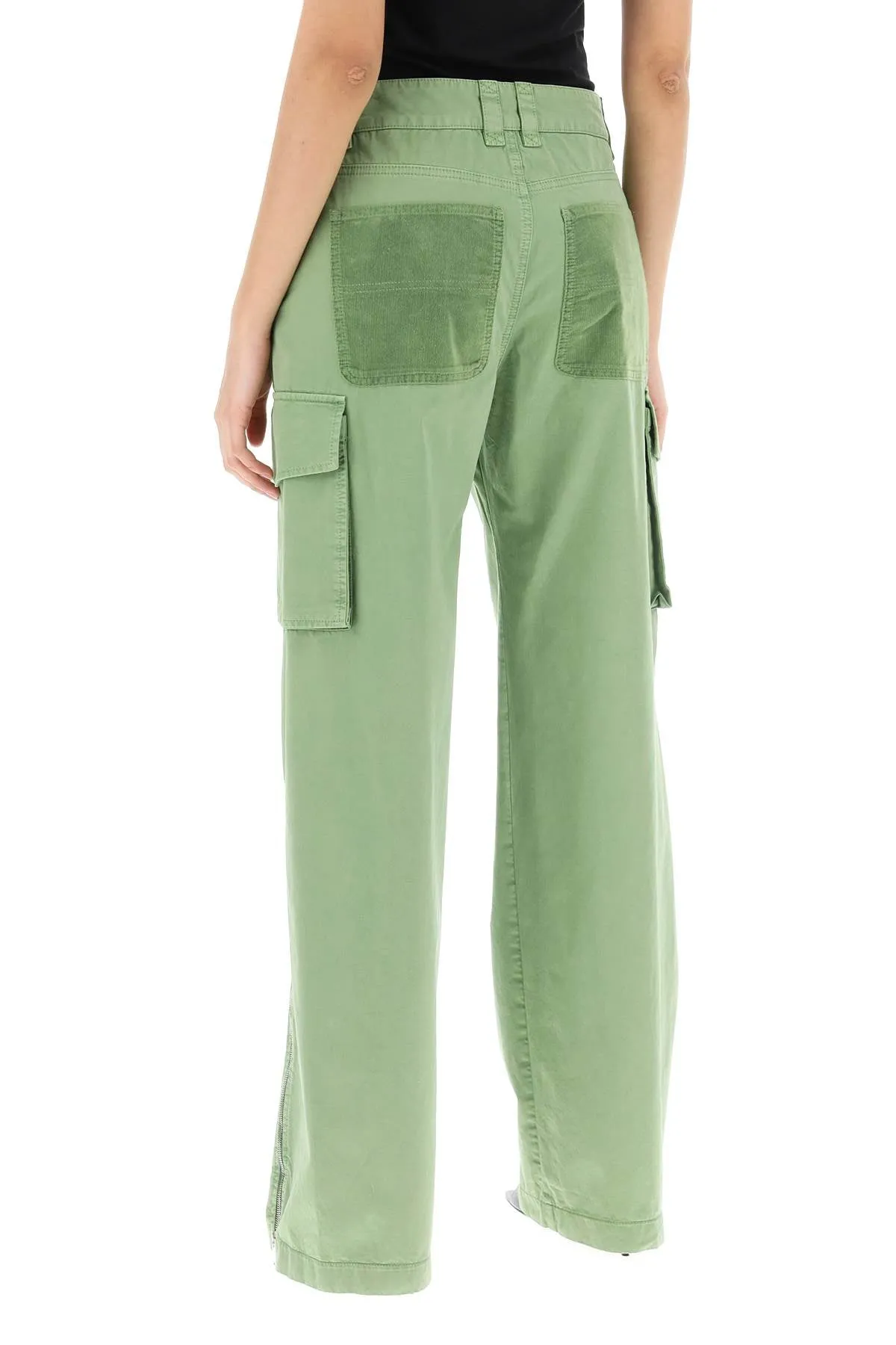 Stella mccartney organic cotton cargo pants for men 640160 3DU400 PISTACHIO