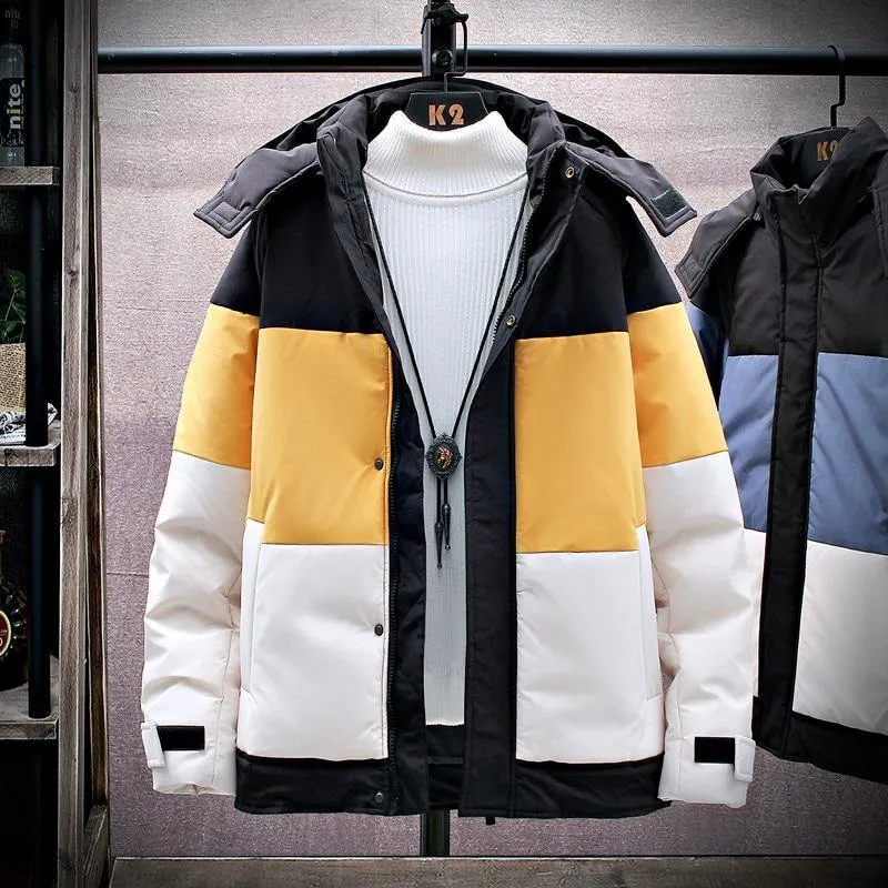 TRYCO Unisex Patchwork Hooded Parkas Coat