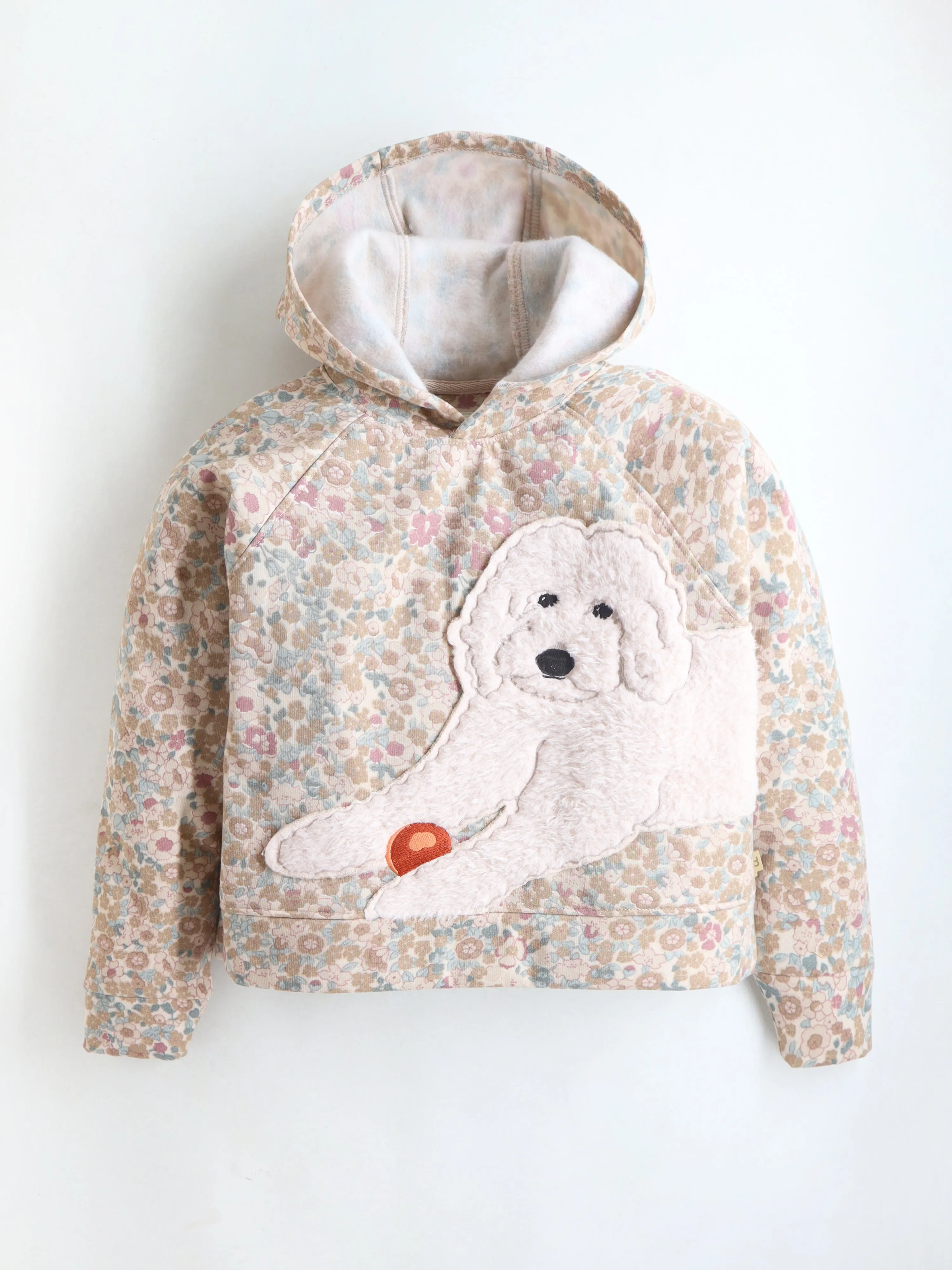 Unisex Kids Multicolor cropped hoodie with floral print