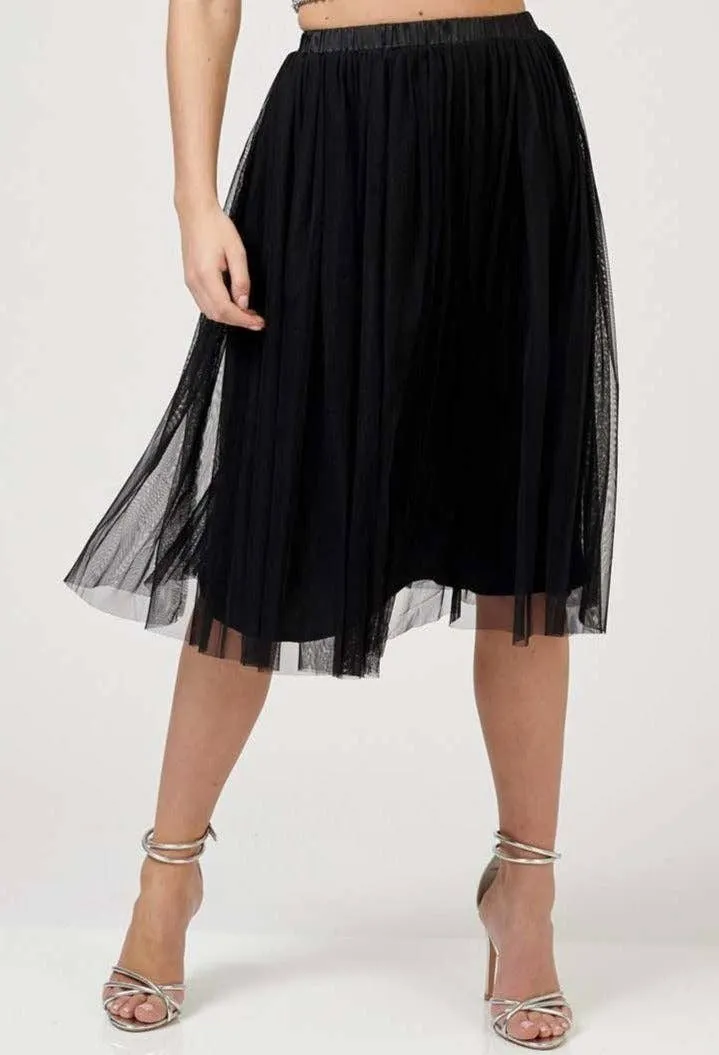 Val Tulle Midi Skirt in