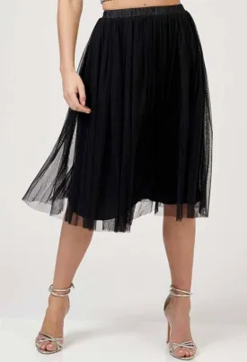 Val Tulle Midi Skirt in