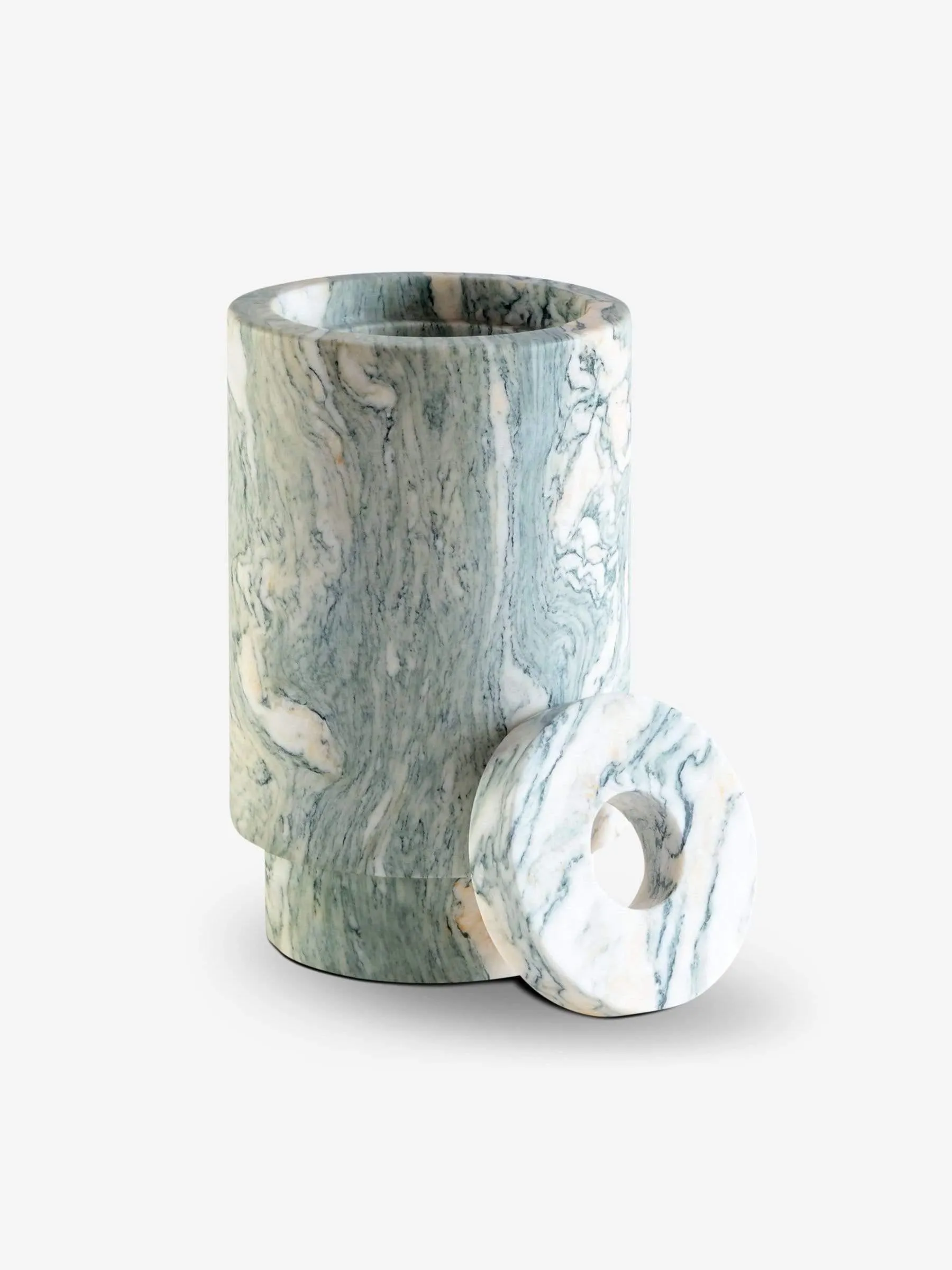 Vase in Verde Cipollino Marble