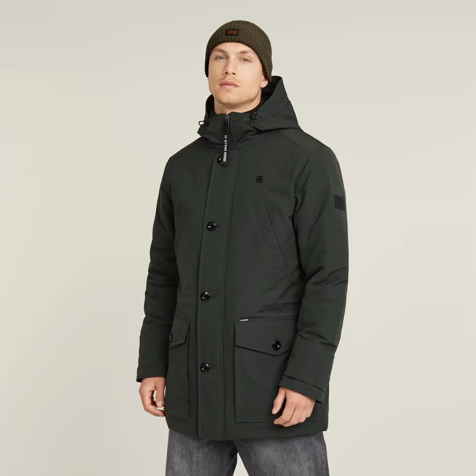Vodan Padded Hooded Parka (Asfalt) - D26402-D908-995