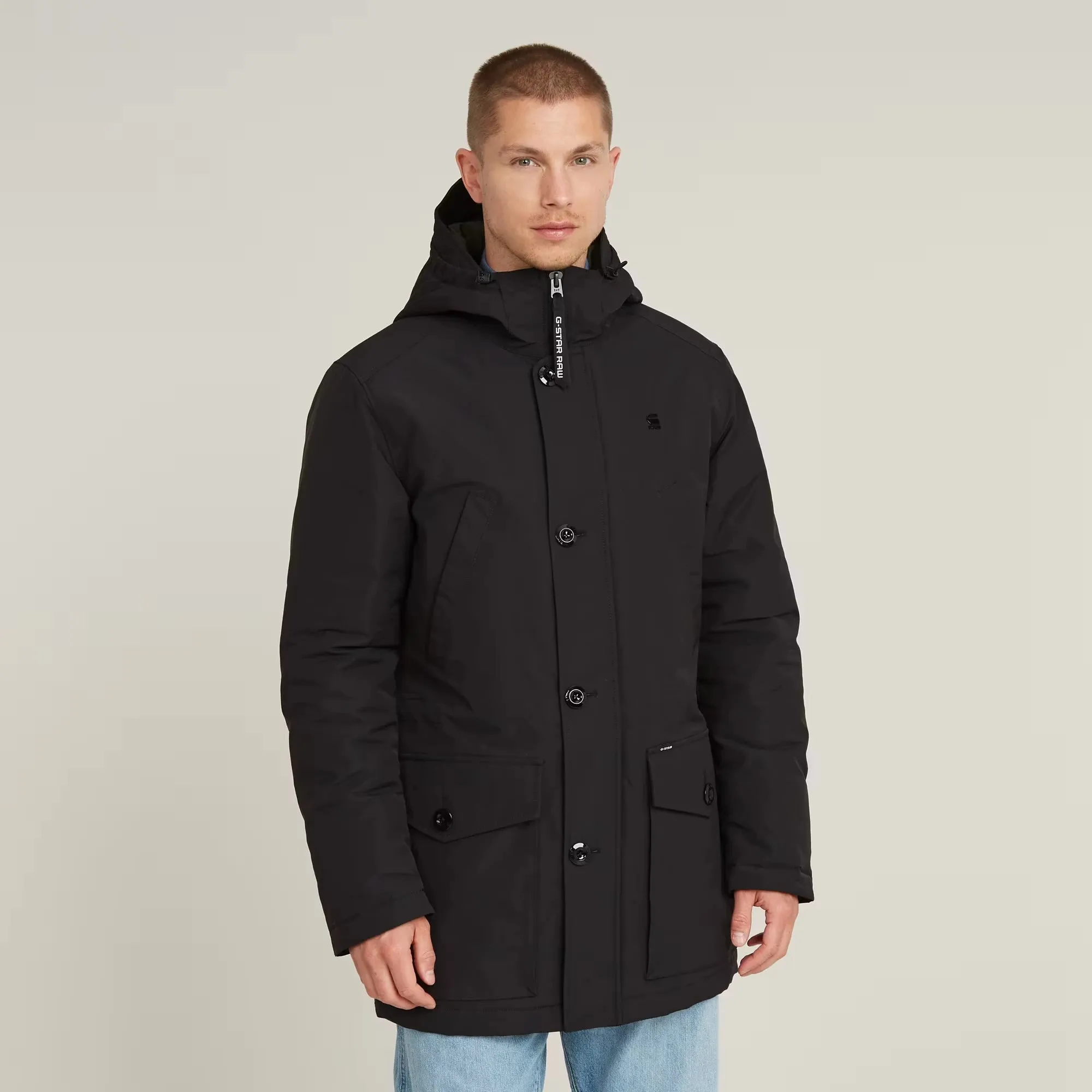 Vodan Padded Hooded Parka (Black) - D26402-D908-6484