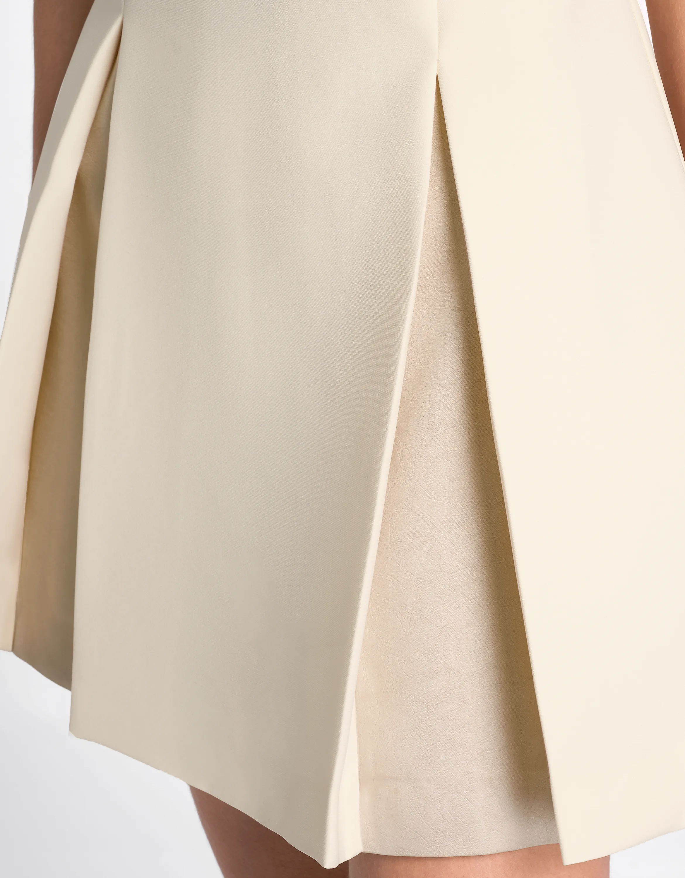 Waist Tab Pleated A-line Dress