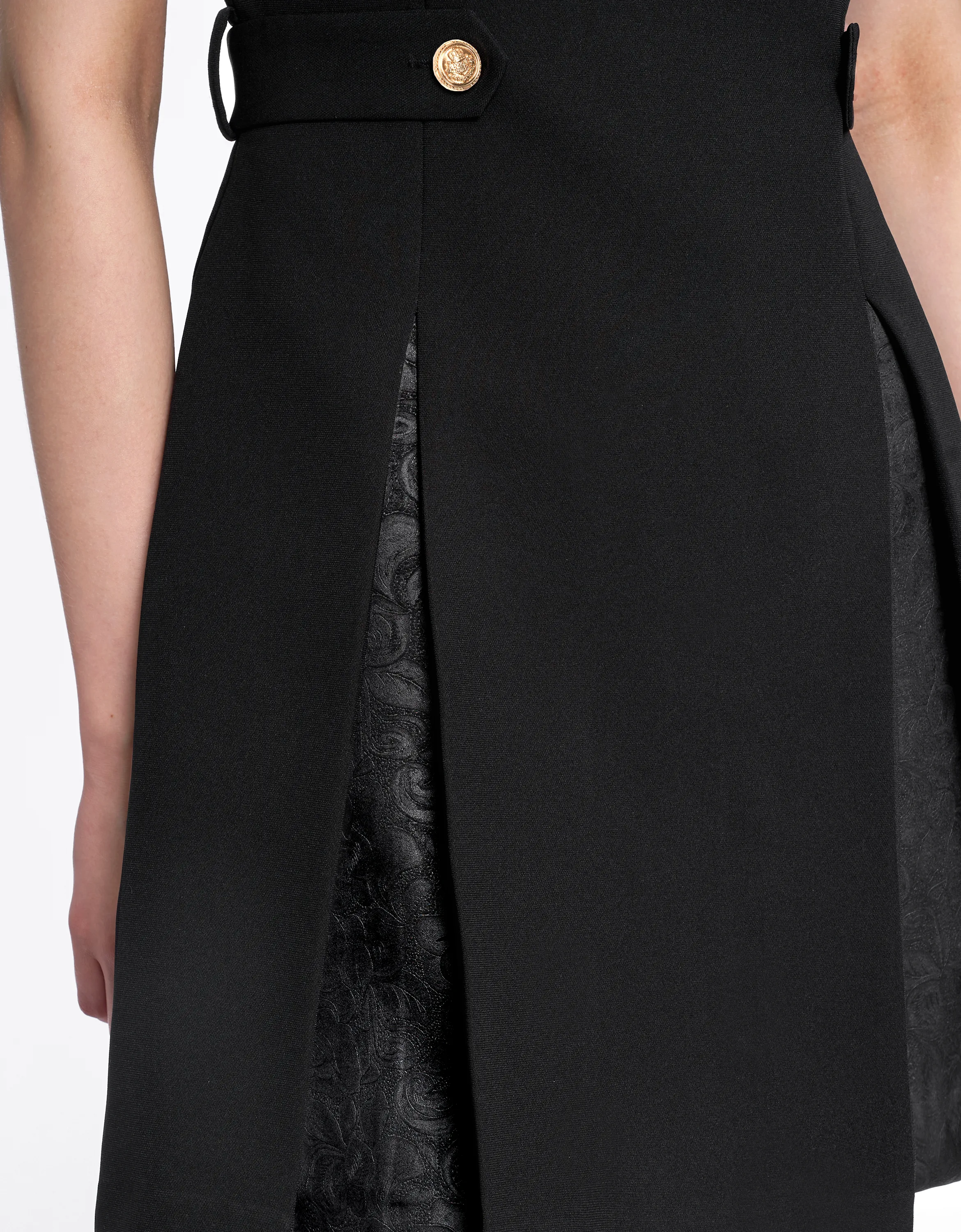 Waist Tab Pleated A-line Dress