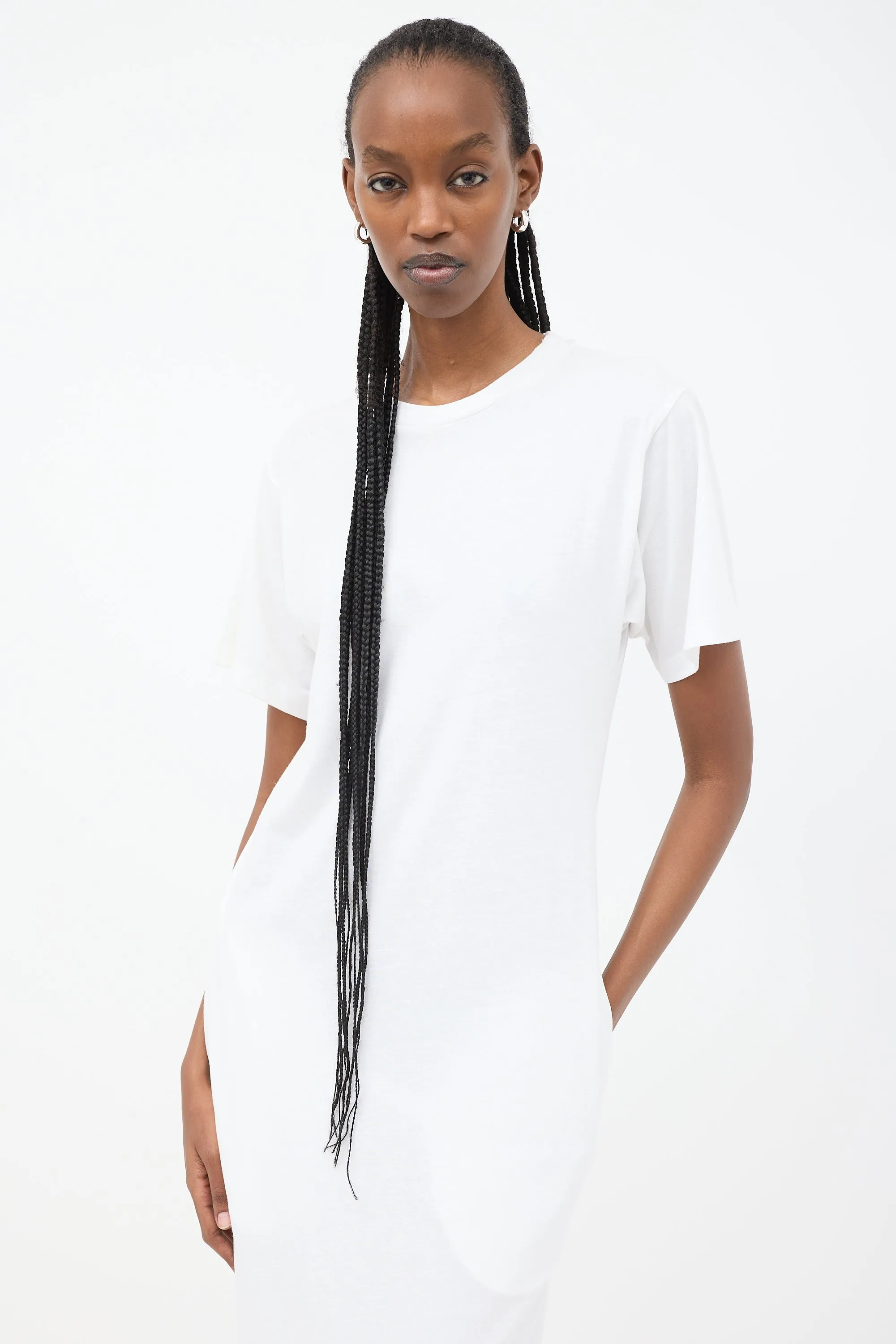 White Cotton Maxi T-Shirt Dress