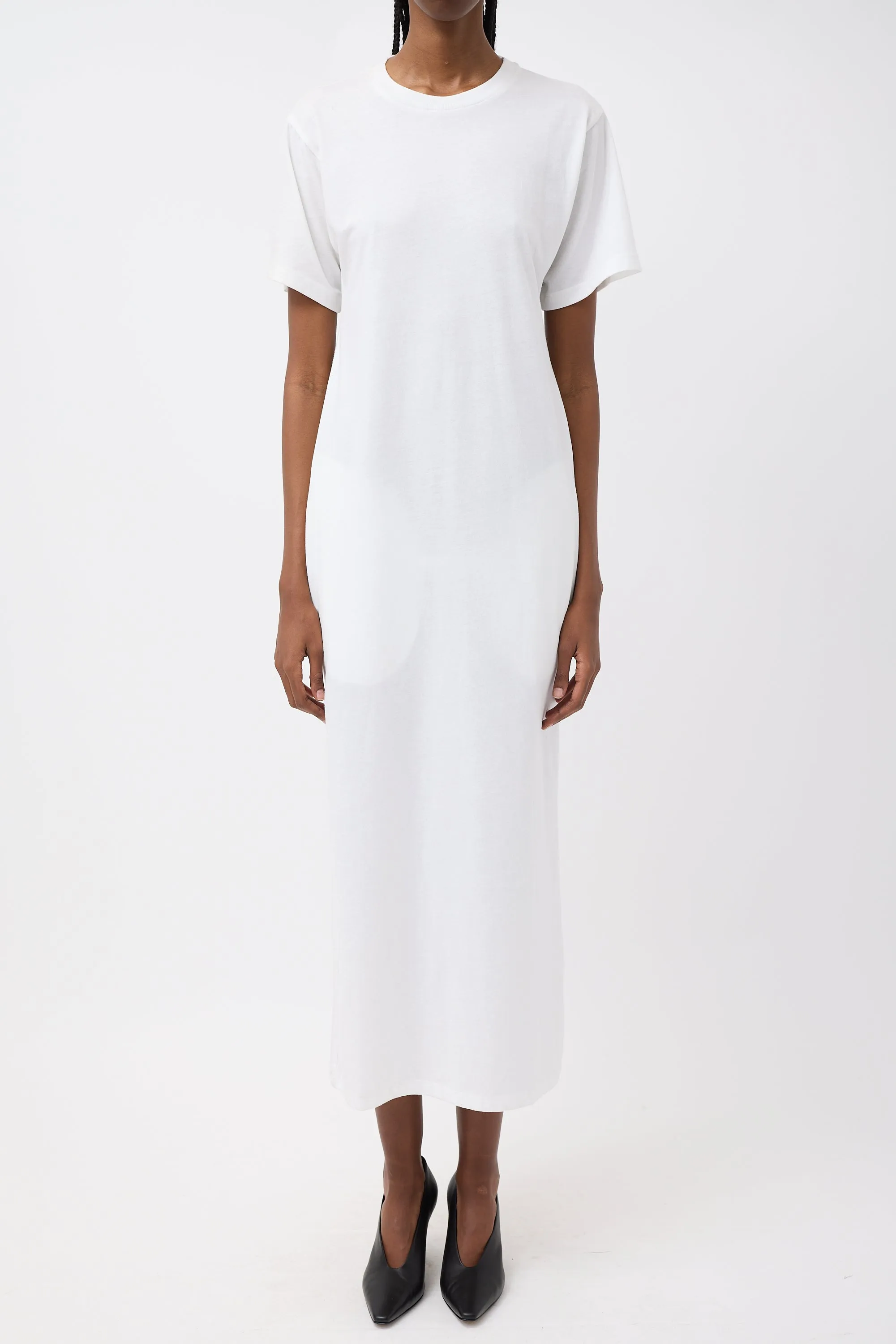 White Cotton Maxi T-Shirt Dress
