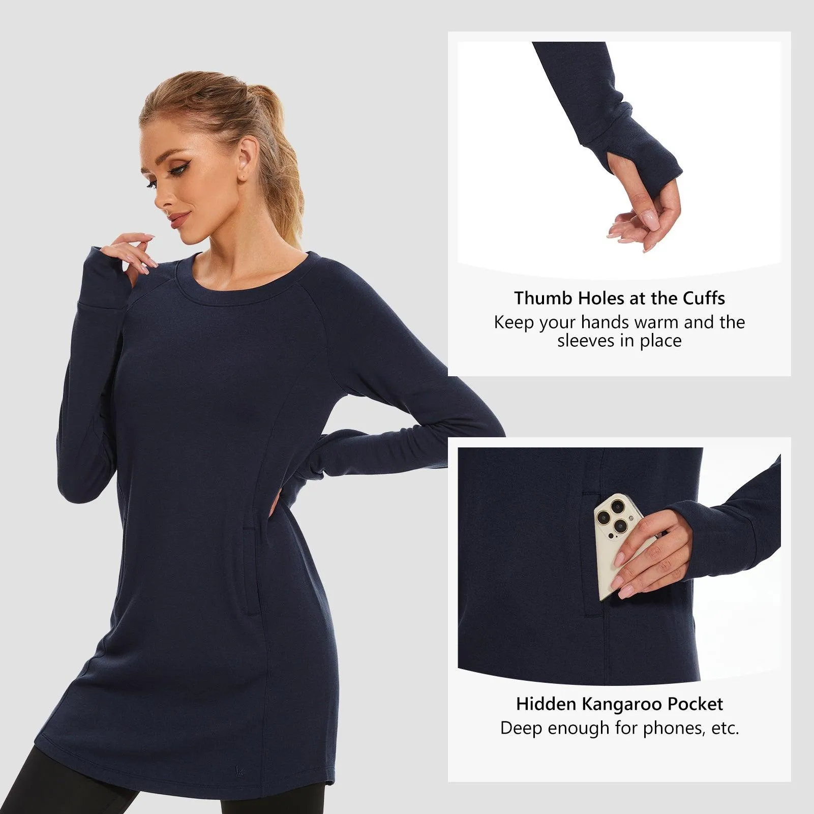 Women's Crew Neck Fleece Dress LB20W