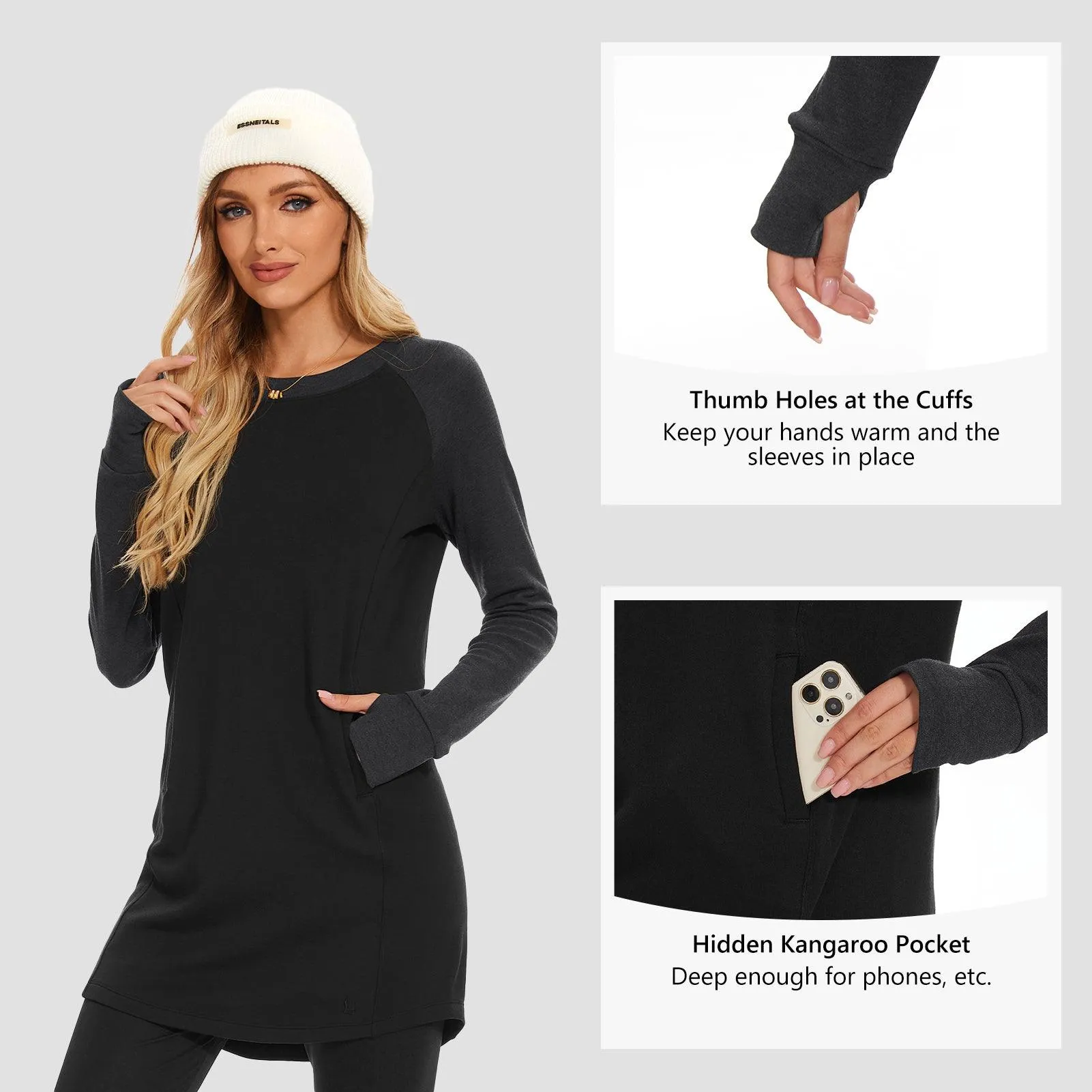 Women's Crew Neck Fleece Dress LB20W