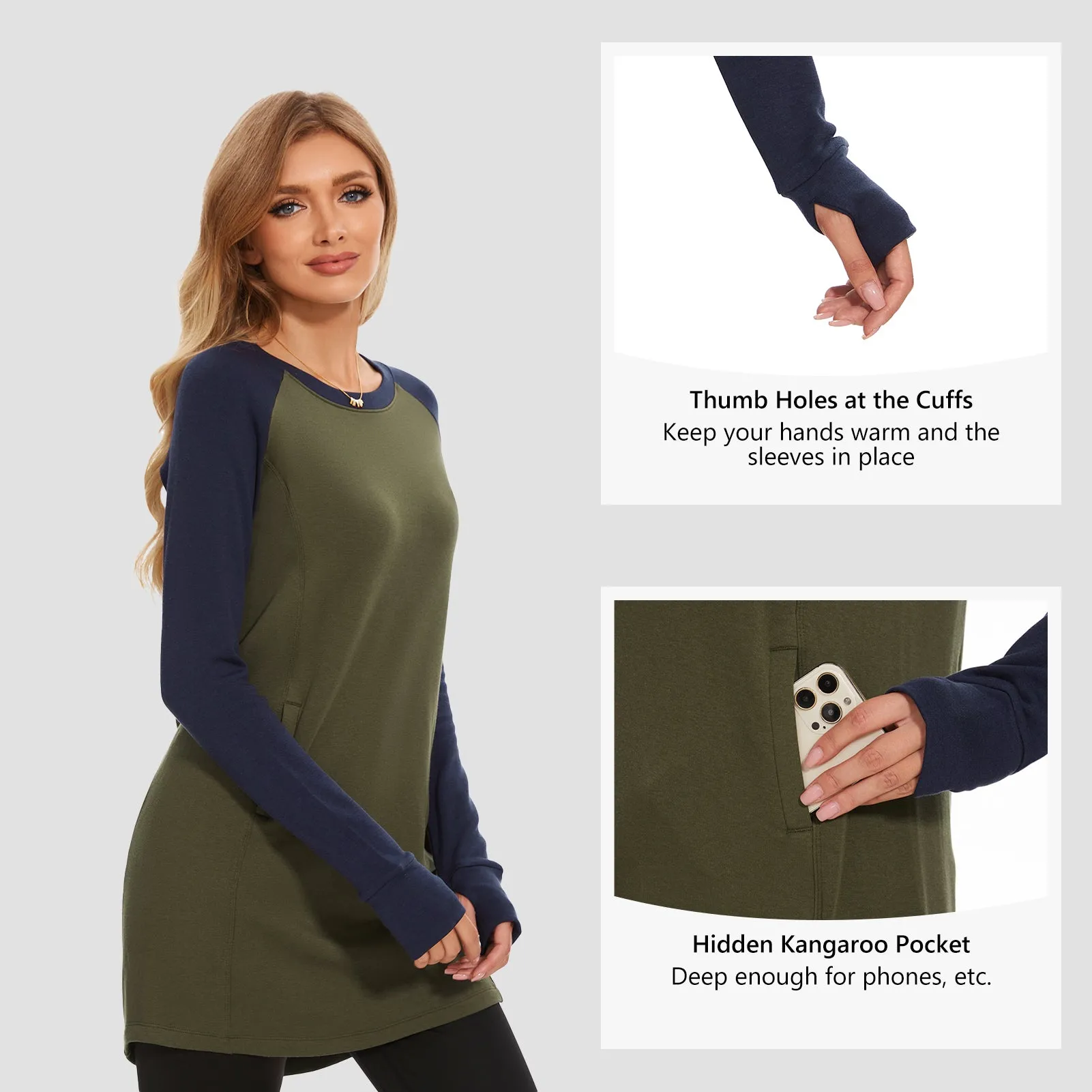 Women's Crew Neck Fleece Dress LB20W