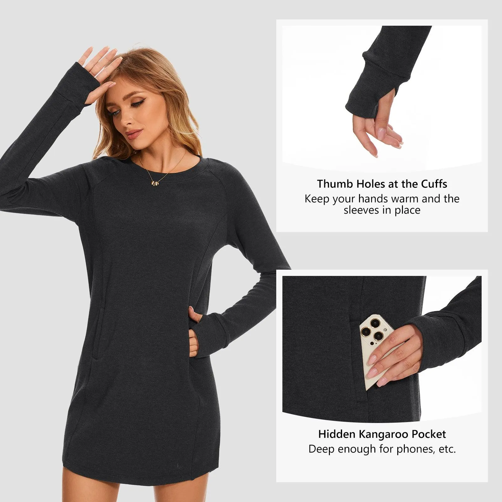 Women's Crew Neck Fleece Dress LB20W