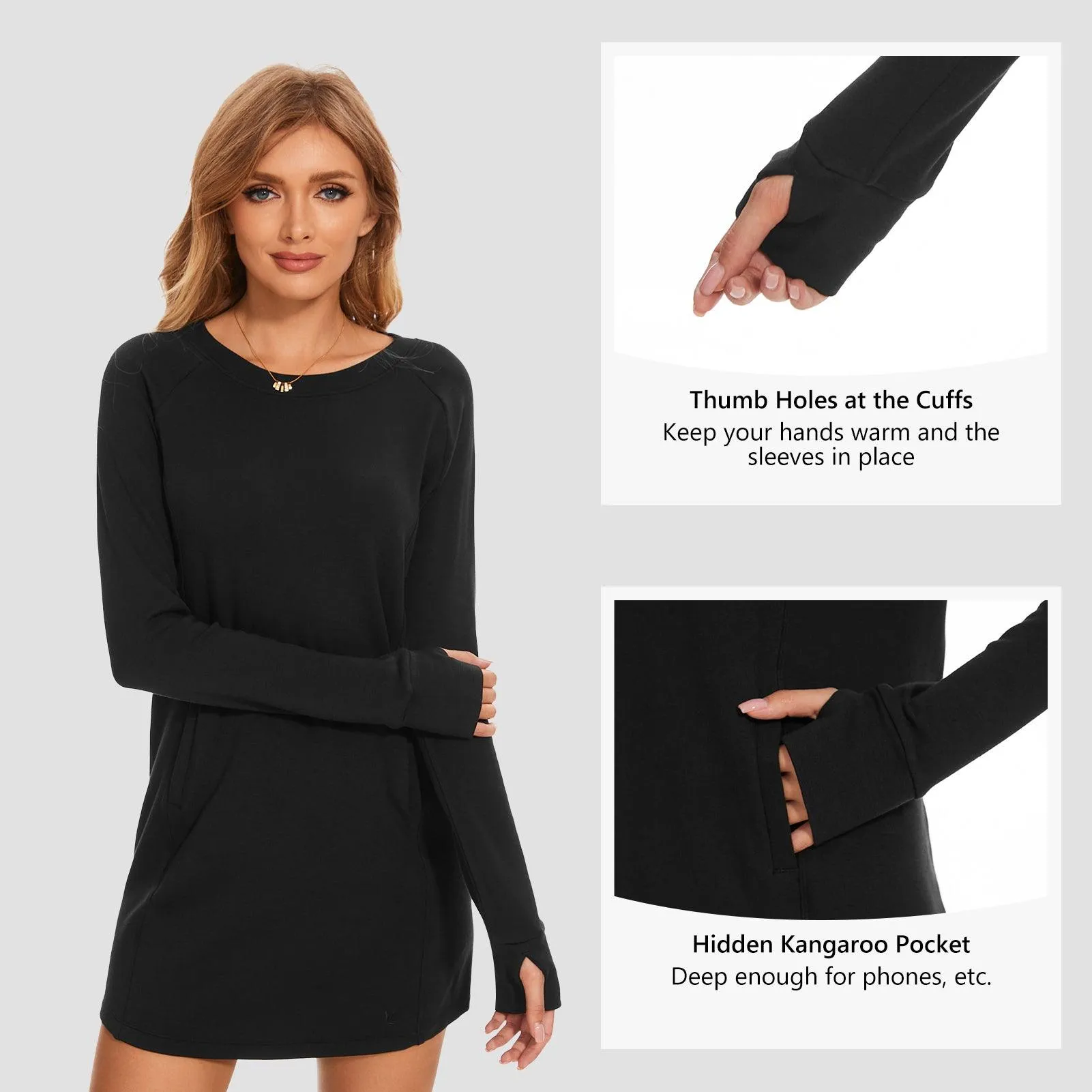 Women's Crew Neck Fleece Dress LB20W