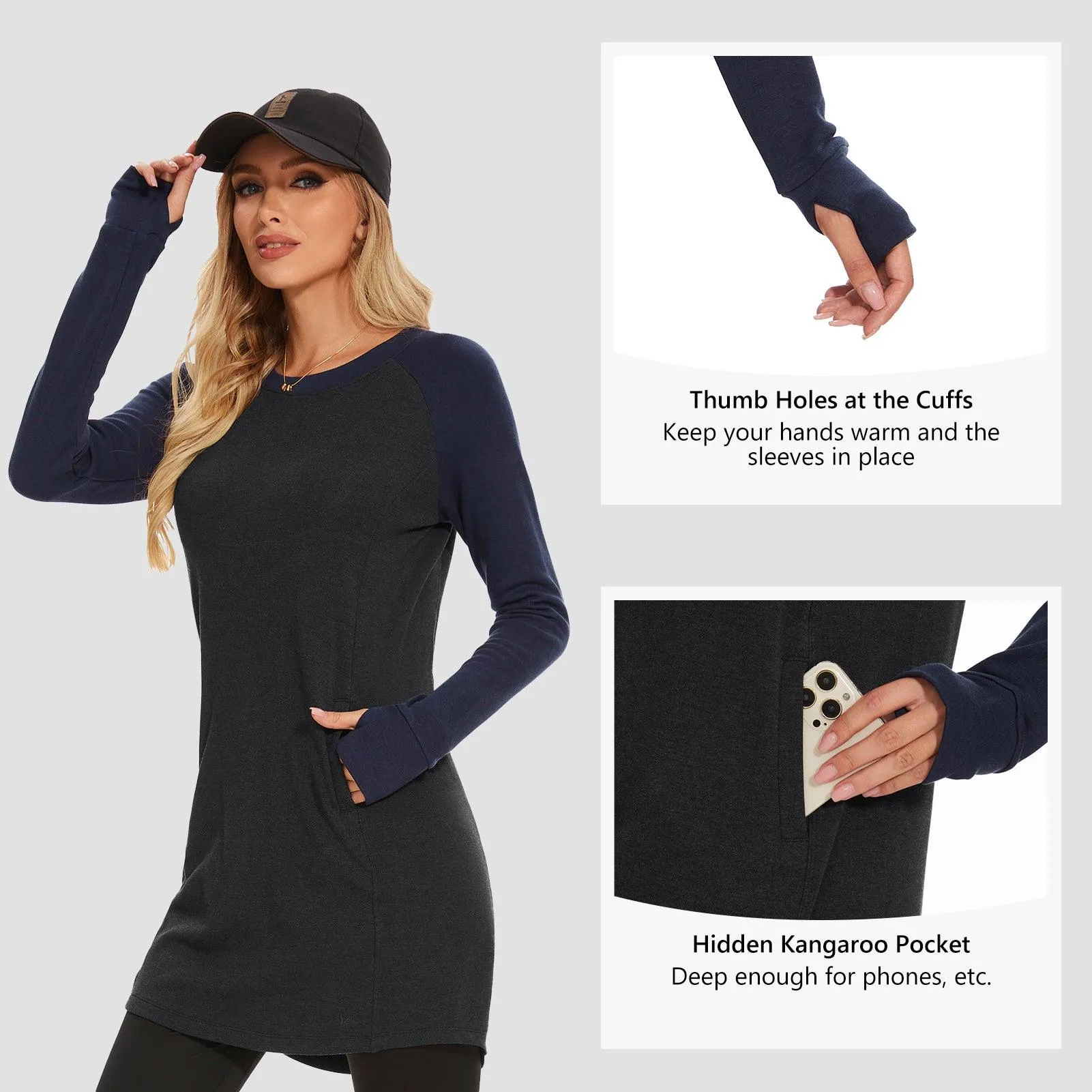 Women's Crew Neck Fleece Dress LB20W