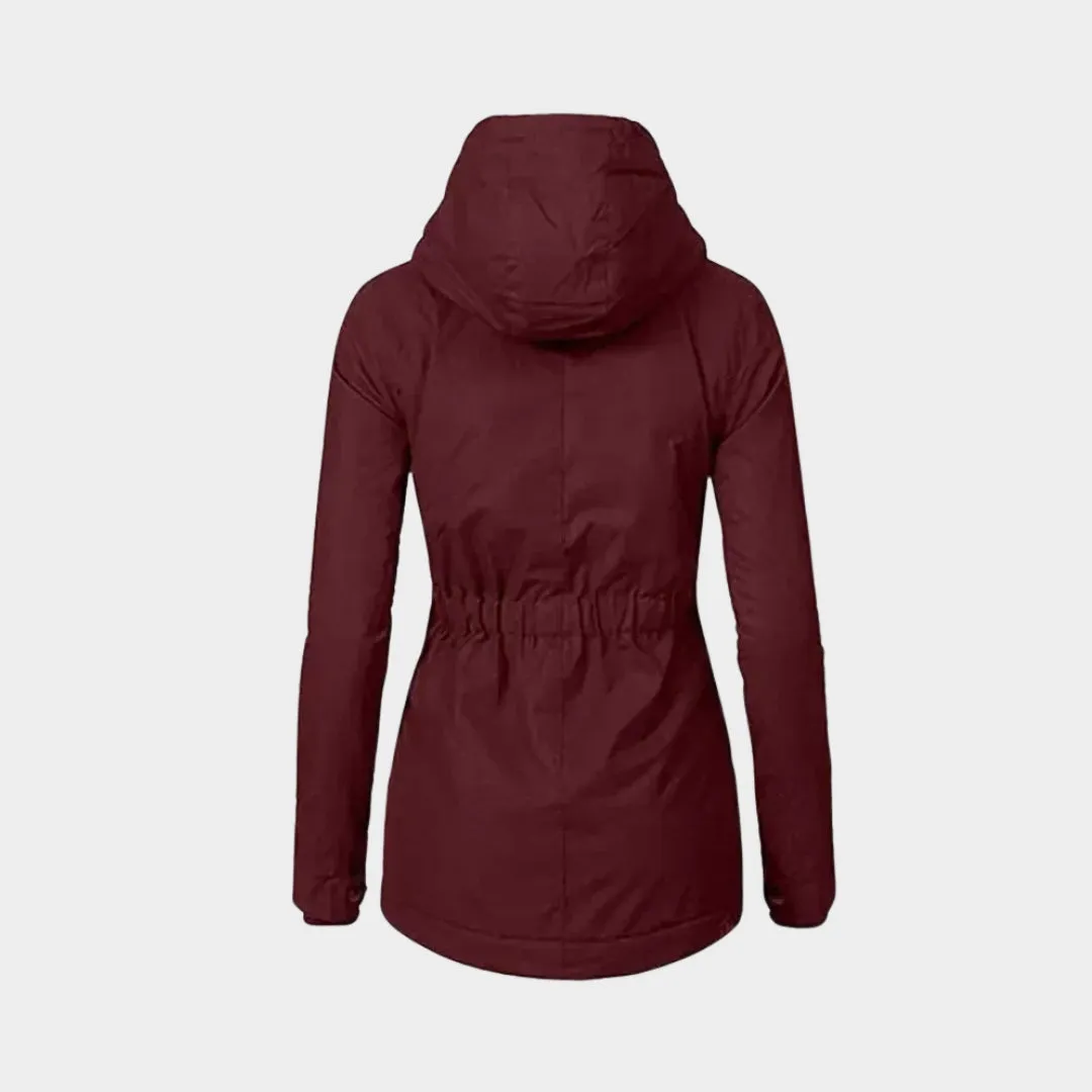 Womens Winter Parka  Hooded Mid-Length Coat, Thick Plush Lining (Grey, Green, Black, and More)