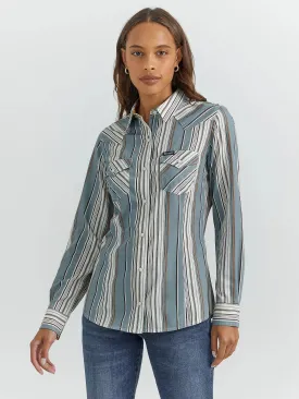 Women's Wrangler Retro Stripe Snap Long Sleeve Shirt