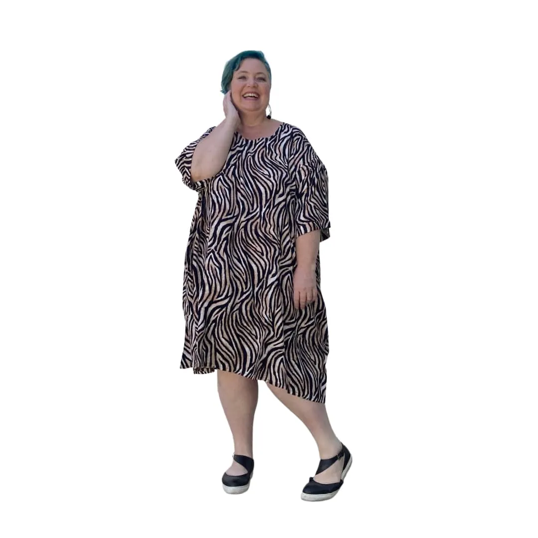 Zebra Print Frankie Oversized T Dress